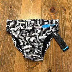 Speedo Men's Swimsuit Brief Endurance Lite Train II Tech Size 30 Black White